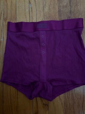 PINK Victoria's Secret High-Waist Ribbed Shorts - Magenta